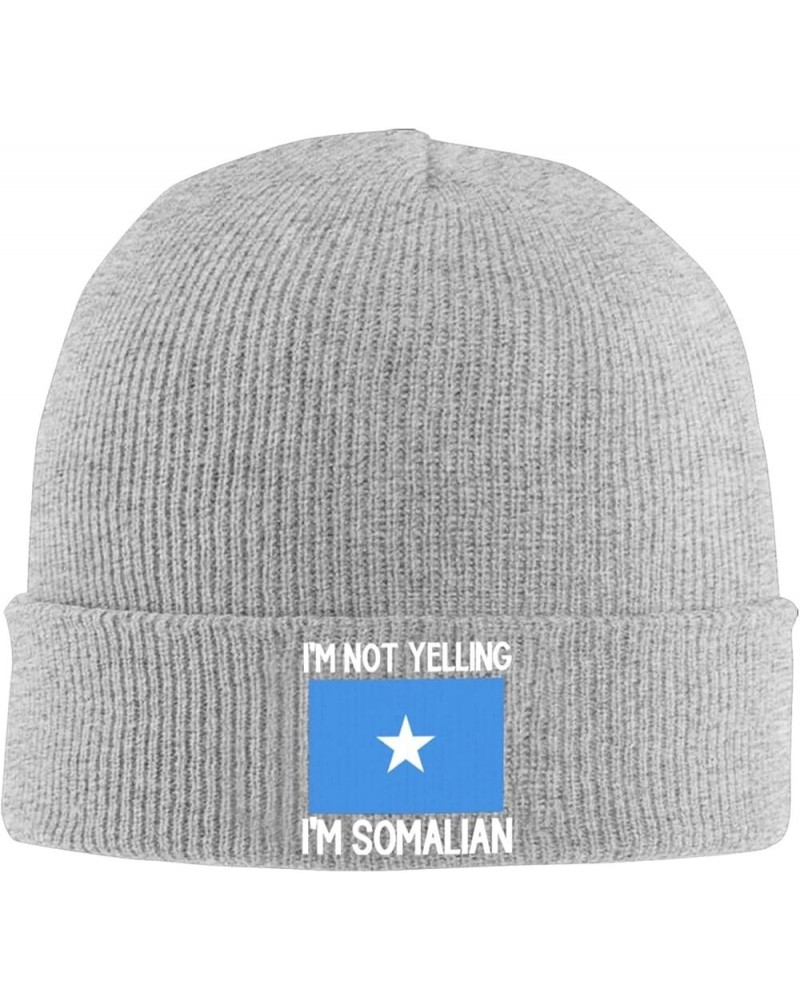 I'm Not Yelling I'm Somalian Winter Beanie Hats for Men Women,Warm Cozy Knitted Cuffed Skull Cap Gray $10.49 Skullies & Beanies