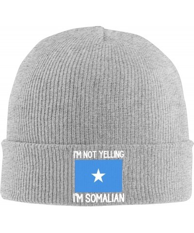 I'm Not Yelling I'm Somalian Winter Beanie Hats for Men Women,Warm Cozy Knitted Cuffed Skull Cap Gray $10.49 Skullies & Beanies