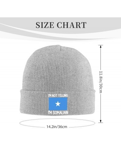 I'm Not Yelling I'm Somalian Winter Beanie Hats for Men Women,Warm Cozy Knitted Cuffed Skull Cap Gray $10.49 Skullies & Beanies