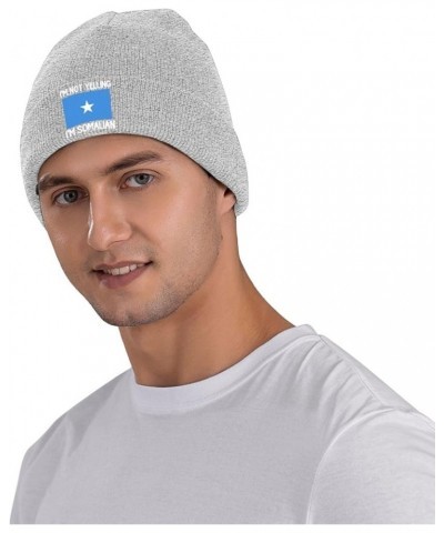 I'm Not Yelling I'm Somalian Winter Beanie Hats for Men Women,Warm Cozy Knitted Cuffed Skull Cap Gray $10.49 Skullies & Beanies