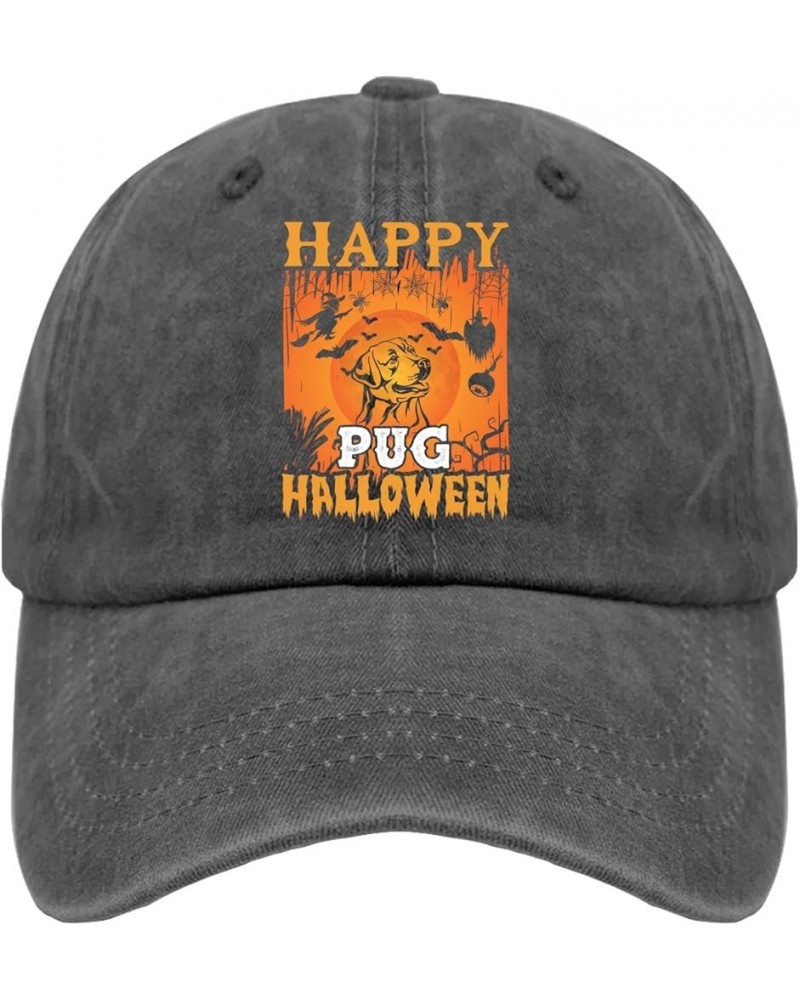 Happy Pug Halloween Hat Gym Hat Pigment Black Golf Hat Gifts for Dad Baseball Caps Pigment Black $11.01 Cowboy Hats