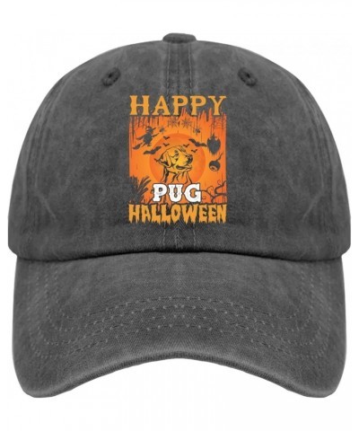 Happy Pug Halloween Hat Gym Hat Pigment Black Golf Hat Gifts for Dad Baseball Caps Pigment Black $11.01 Cowboy Hats