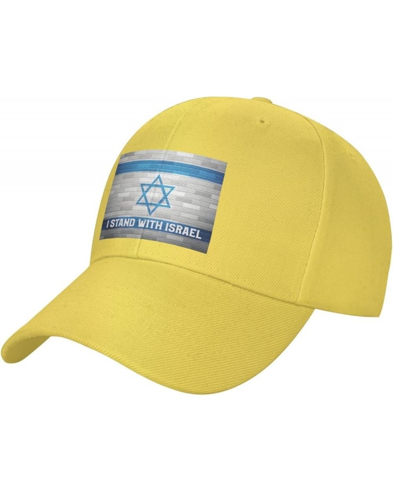 I Stand with Israel Hat Pray for Israel Strong Hat American Stand with Israel Hat Support Israel Cap Men Women Yellow $10.31 ...