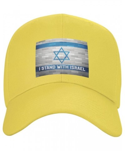 I Stand with Israel Hat Pray for Israel Strong Hat American Stand with Israel Hat Support Israel Cap Men Women Yellow $10.31 ...