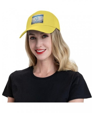 I Stand with Israel Hat Pray for Israel Strong Hat American Stand with Israel Hat Support Israel Cap Men Women Yellow $10.31 ...