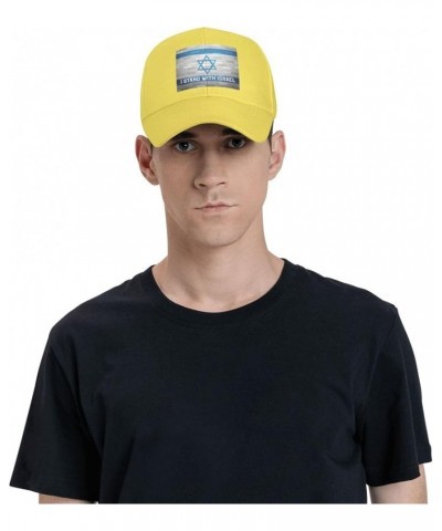 I Stand with Israel Hat Pray for Israel Strong Hat American Stand with Israel Hat Support Israel Cap Men Women Yellow $10.31 ...