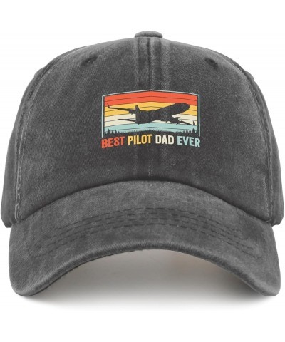 Best Pilot Dad Ever Cool Pilot Aviation Airplane Flying Caps Fish Hat Pigment Black Trucker Hat Men Gifts for Pigment Black $...