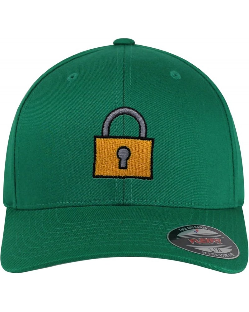 Flexfit Lock Embroidered Baseball Cap Gate Logo Green $12.29 Baseball Caps