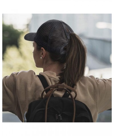 Custom Womens Ponytail Cap Silver Pineapple Embroidery Cotton Strap Closure Black Personalized Text Here $15.00 Baseball Caps