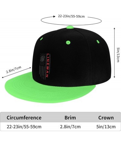 American Football Lineman Snapback Hat for Men Women Baseball Cap Trucker Flat Bill Hats Dad Caps Green $12.36 Baseball Caps