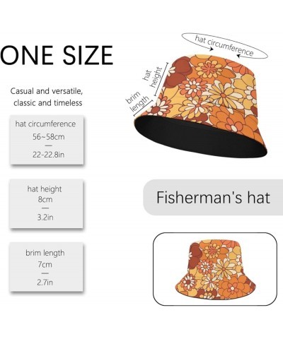 Funny Bucket Hats Hippie Bucket Hat Nostalgic Funny Men Hat Travel Accessories for Golf Must Haves Groovy 2 $9.43 Bucket Hats