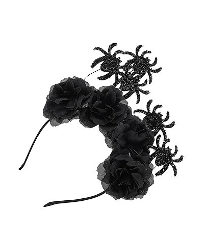 Spider Headband Black Rose Hair Hoops Ghost Headdress Cosplay Halloween Hair Hoops Day of The Dead Headpiece Ghost Headband H...