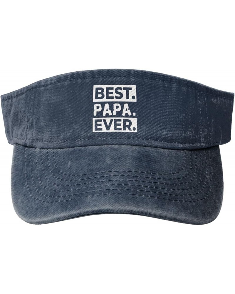 Best Papa Ever Sun Sports Visor Hat Adjustable Cap for Women and Men Black Navy Blue $10.86 Visors