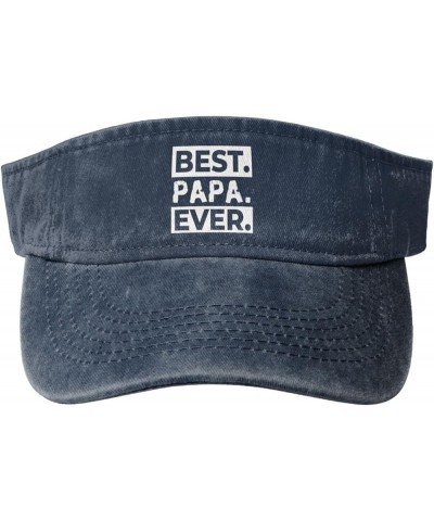 Best Papa Ever Sun Sports Visor Hat Adjustable Cap for Women and Men Black Navy Blue $10.86 Visors