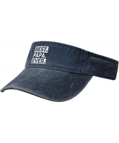 Best Papa Ever Sun Sports Visor Hat Adjustable Cap for Women and Men Black Navy Blue $10.86 Visors