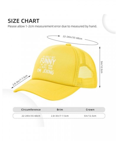 I'm Not Really Funny I'm Just Mean Unisex Baseball Cap Low Profile Snapback Cap Adjustable Yellow $9.53 Baseball Caps