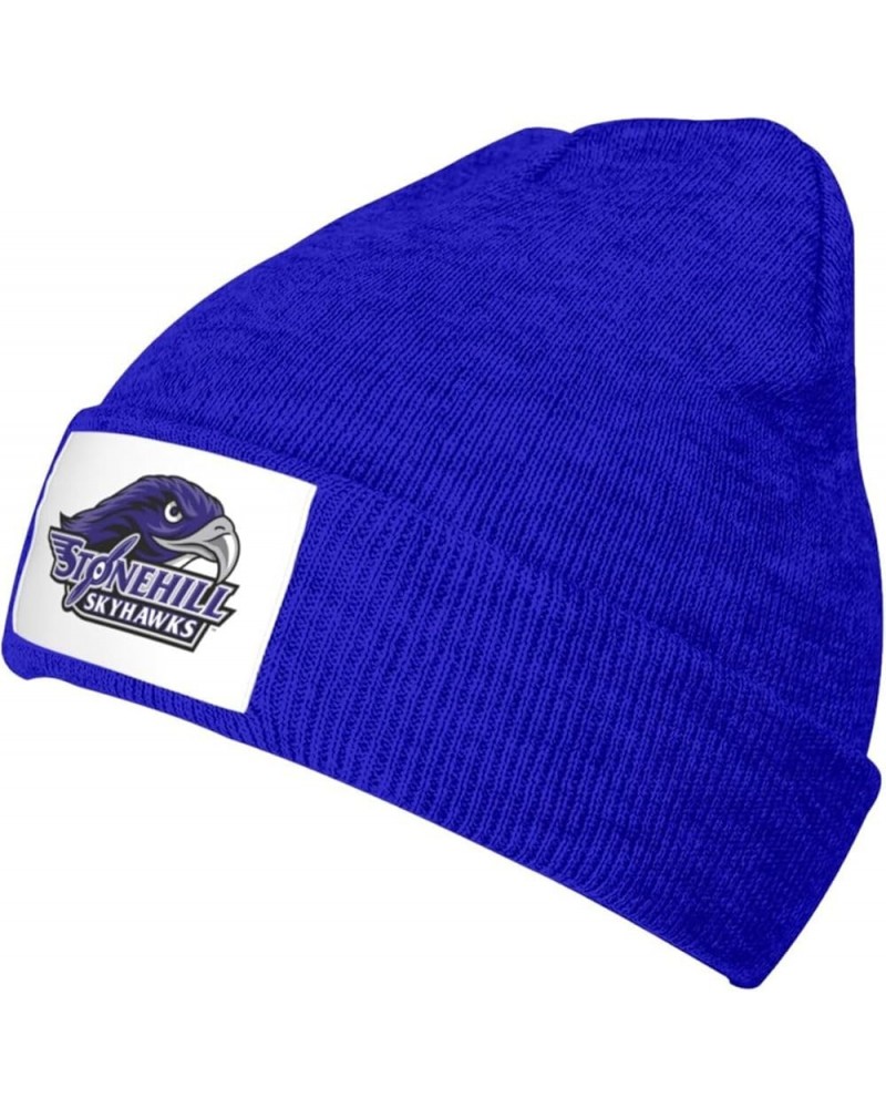 Stonehill College Logo Classic Warm Winter Knit Cap Fleece Lined Beanie Hat Blue $10.76 Skullies & Beanies