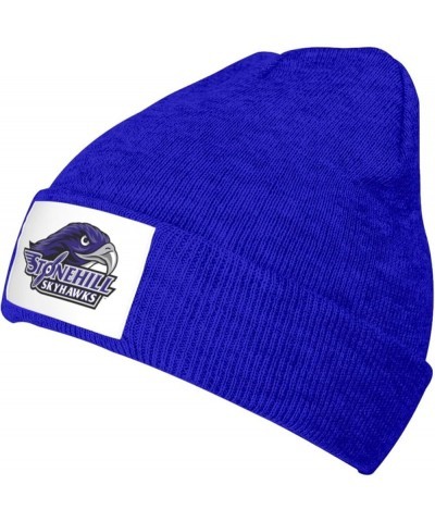 Stonehill College Logo Classic Warm Winter Knit Cap Fleece Lined Beanie Hat Blue $10.76 Skullies & Beanies