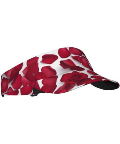 Sea Shell Print Empty Top Cap,Sunscreen Visor Cap Adult Baseball Caps Unisex Sun Hats Hats Adjustable Red Rose Petals $9.32 V...