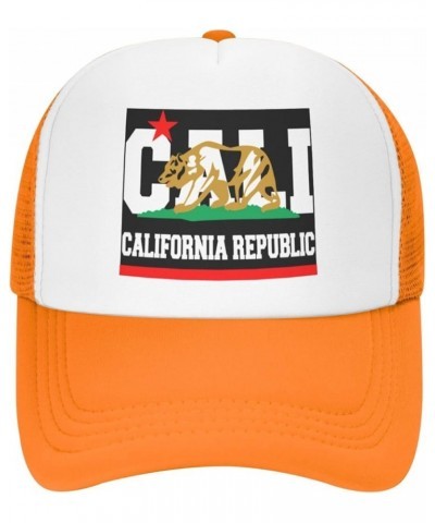 California Republic New Golden Mesh Trucker Hat Men Baseball Cap Ponytail Hat Women Dad Hat Adjustable Sun Hat Black Orange $...