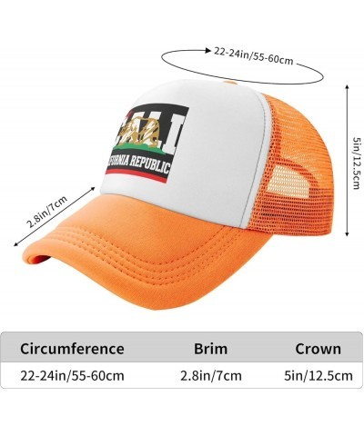 California Republic New Golden Mesh Trucker Hat Men Baseball Cap Ponytail Hat Women Dad Hat Adjustable Sun Hat Black Orange $...