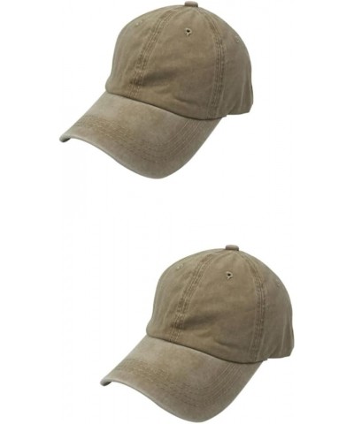 2pcs Adjustable Baseball Cap Wash Dyed Hat Fashion Hat Low Profile Hat Cotton Hat Light Board Peaked Cap Khakix2pcs $6.86 Bas...