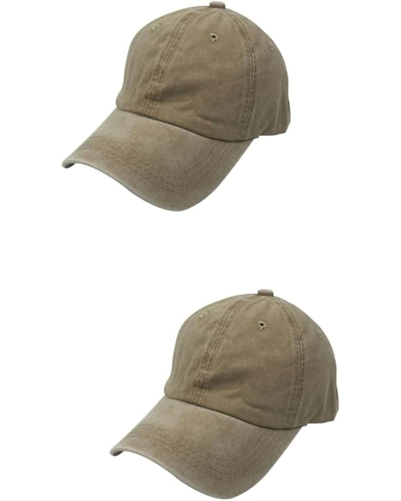 2pcs Adjustable Baseball Cap Wash Dyed Hat Fashion Hat Low Profile Hat Cotton Hat Light Board Peaked Cap Khakix2pcs $6.86 Bas...