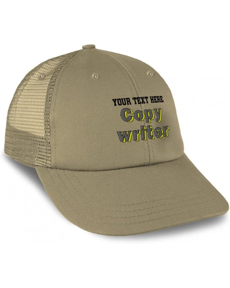 Custom Trucker Hat Baseball Cap Copy Writer Editor Cotton Author Dad Hats for Men & Women Khaki Personalized Text Here $15.19...