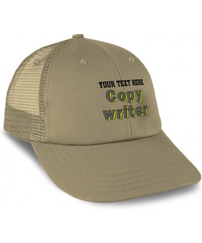 Custom Trucker Hat Baseball Cap Copy Writer Editor Cotton Author Dad Hats for Men & Women Khaki Personalized Text Here $15.19...