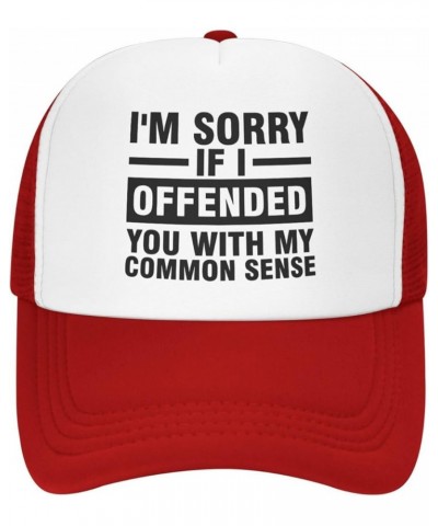 I'm Sorrys If I Offended You by Using Facts and Logic Trucker Hat Baseball Cap Casual Unisex Leisure Adjustable Size Red $11....