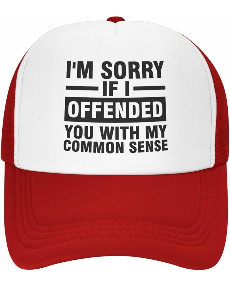 I'm Sorrys If I Offended You by Using Facts and Logic Trucker Hat Baseball Cap Casual Unisex Leisure Adjustable Size Red $11....