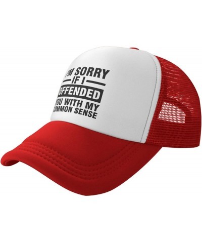 I'm Sorrys If I Offended You by Using Facts and Logic Trucker Hat Baseball Cap Casual Unisex Leisure Adjustable Size Red $11....