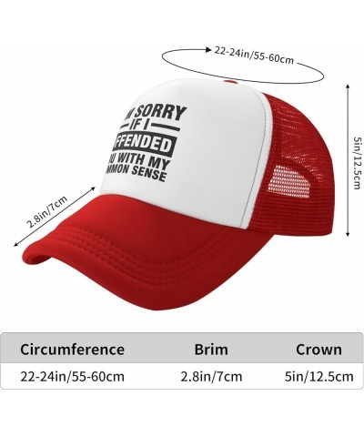 I'm Sorrys If I Offended You by Using Facts and Logic Trucker Hat Baseball Cap Casual Unisex Leisure Adjustable Size Red $11....