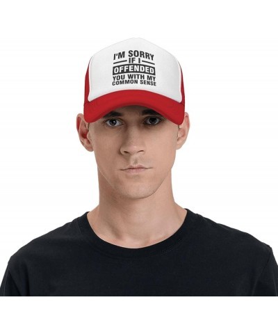 I'm Sorrys If I Offended You by Using Facts and Logic Trucker Hat Baseball Cap Casual Unisex Leisure Adjustable Size Red $11....