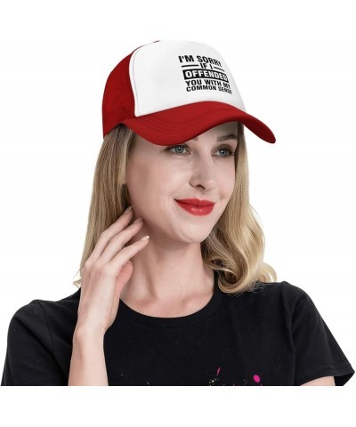 I'm Sorrys If I Offended You by Using Facts and Logic Trucker Hat Baseball Cap Casual Unisex Leisure Adjustable Size Red $11....