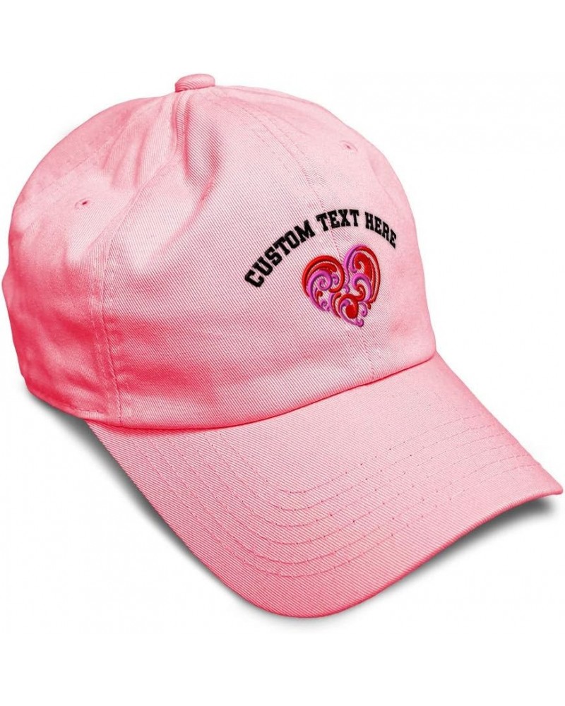 Soft Baseball Cap Love Swirly Heart Valentines Day Cotton Warrant Officer 4 Dad Hats for Men & Women Coral Personalized Text ...