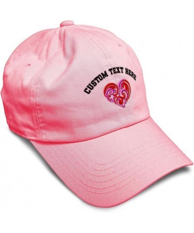 Soft Baseball Cap Love Swirly Heart Valentines Day Cotton Warrant Officer 4 Dad Hats for Men & Women Coral Personalized Text ...