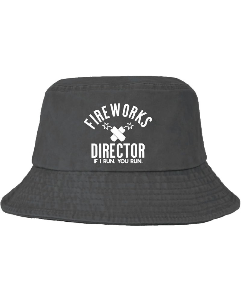 Fireworks Director I Run You Run Bucket Hat Bucket Hats Funny Women Hats for Travel Accessories for Swimming Pool Wash Black ...