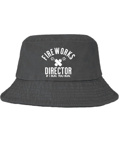 Fireworks Director I Run You Run Bucket Hat Bucket Hats Funny Women Hats for Travel Accessories for Swimming Pool Wash Black ...