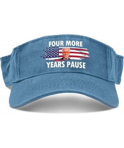 Four More Years Pause Hats Sun Visor Hat for Teens Baseball Caps Flodable Sun Protection Lake Blue $11.32 Visors