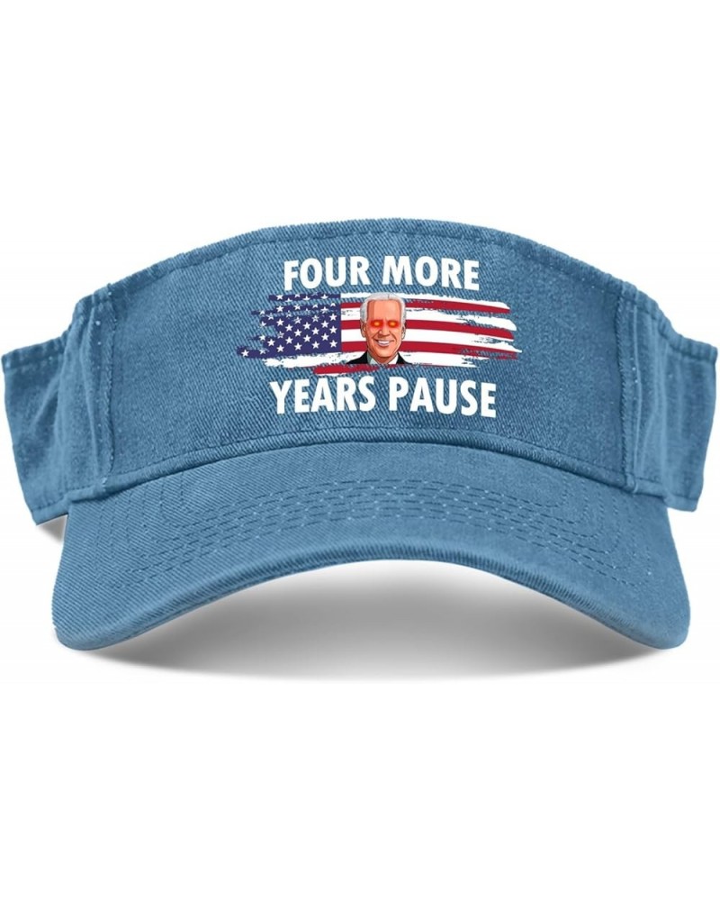 Four More Years Pause Hats Sun Visor Hat for Teens Baseball Caps Flodable Sun Protection Lake Blue $11.32 Visors