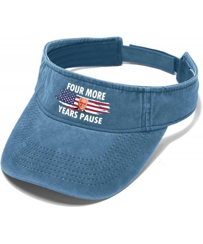 Four More Years Pause Hats Sun Visor Hat for Teens Baseball Caps Flodable Sun Protection Lake Blue $11.32 Visors