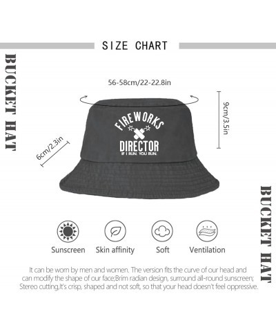 Fireworks Director I Run You Run Bucket Hat Bucket Hats Funny Women Hats for Travel Accessories for Swimming Pool Wash Black ...