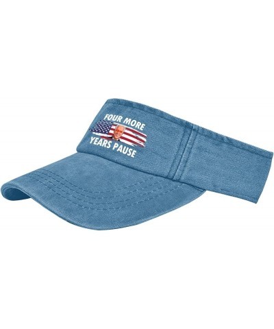 Four More Years Pause Hats Sun Visor Hat for Teens Baseball Caps Flodable Sun Protection Lake Blue $11.32 Visors