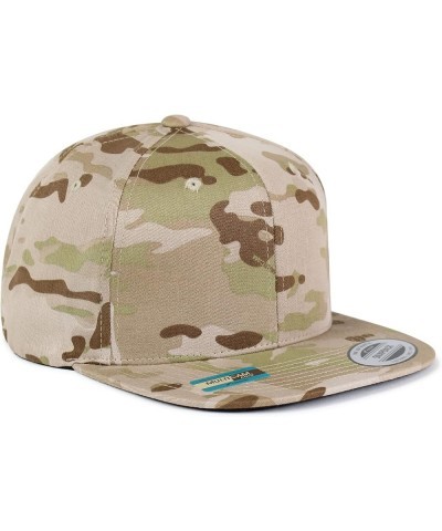 Elephant Embroidered Yupoong Flat Bill 6 Panel Snapback Hat Zoo Desert Camo $16.49 Baseball Caps