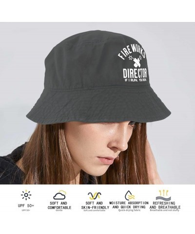 Fireworks Director I Run You Run Bucket Hat Bucket Hats Funny Women Hats for Travel Accessories for Swimming Pool Wash Black ...