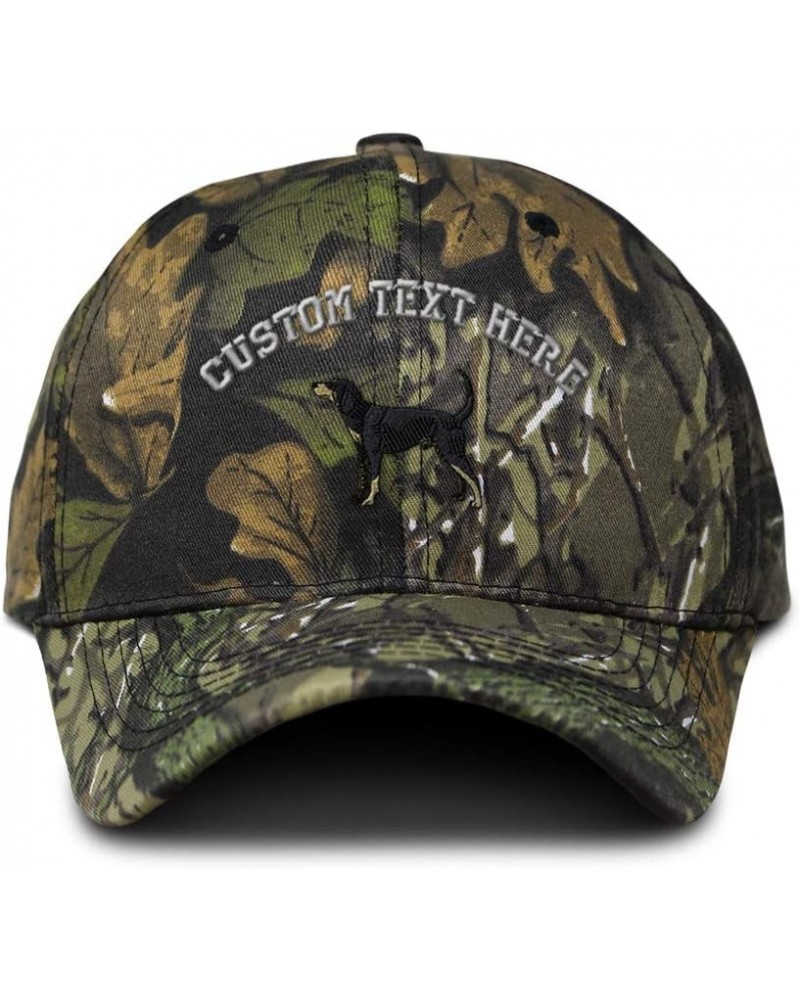 Custom Camo Baseball Cap Coonhound Embroidery Hunting Dad Hats for Men & Women Forest Tree Green Personalized Text Here $14.7...