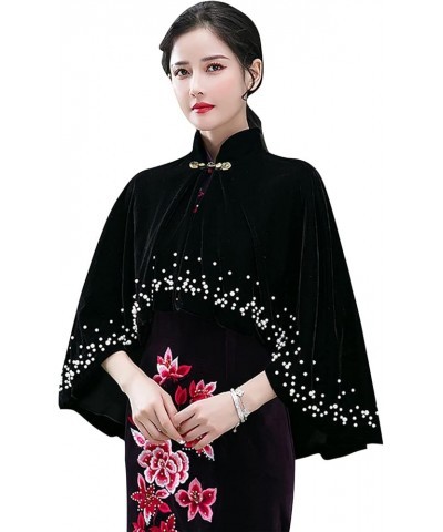 Womens Wrap Shawl Stoles Scarf Scarves, Velvet Embroidery Evening Cape Neckerchief Cover Up Evening Gown Black $23.84 Scarves