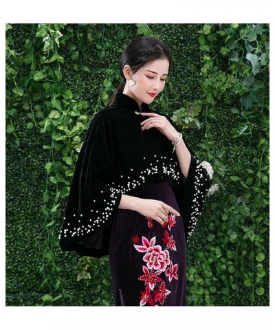 Womens Wrap Shawl Stoles Scarf Scarves, Velvet Embroidery Evening Cape Neckerchief Cover Up Evening Gown Black $23.84 Scarves