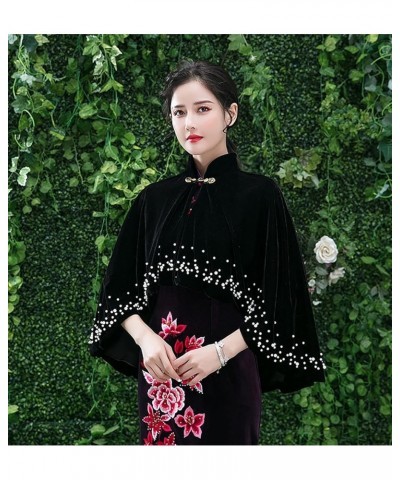 Womens Wrap Shawl Stoles Scarf Scarves, Velvet Embroidery Evening Cape Neckerchief Cover Up Evening Gown Black $23.84 Scarves